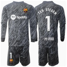Barcelona Ter Stegen #1 Målvakt Tredje Kläder Barn 2024-25 Långärmad (+ Korta byxor)